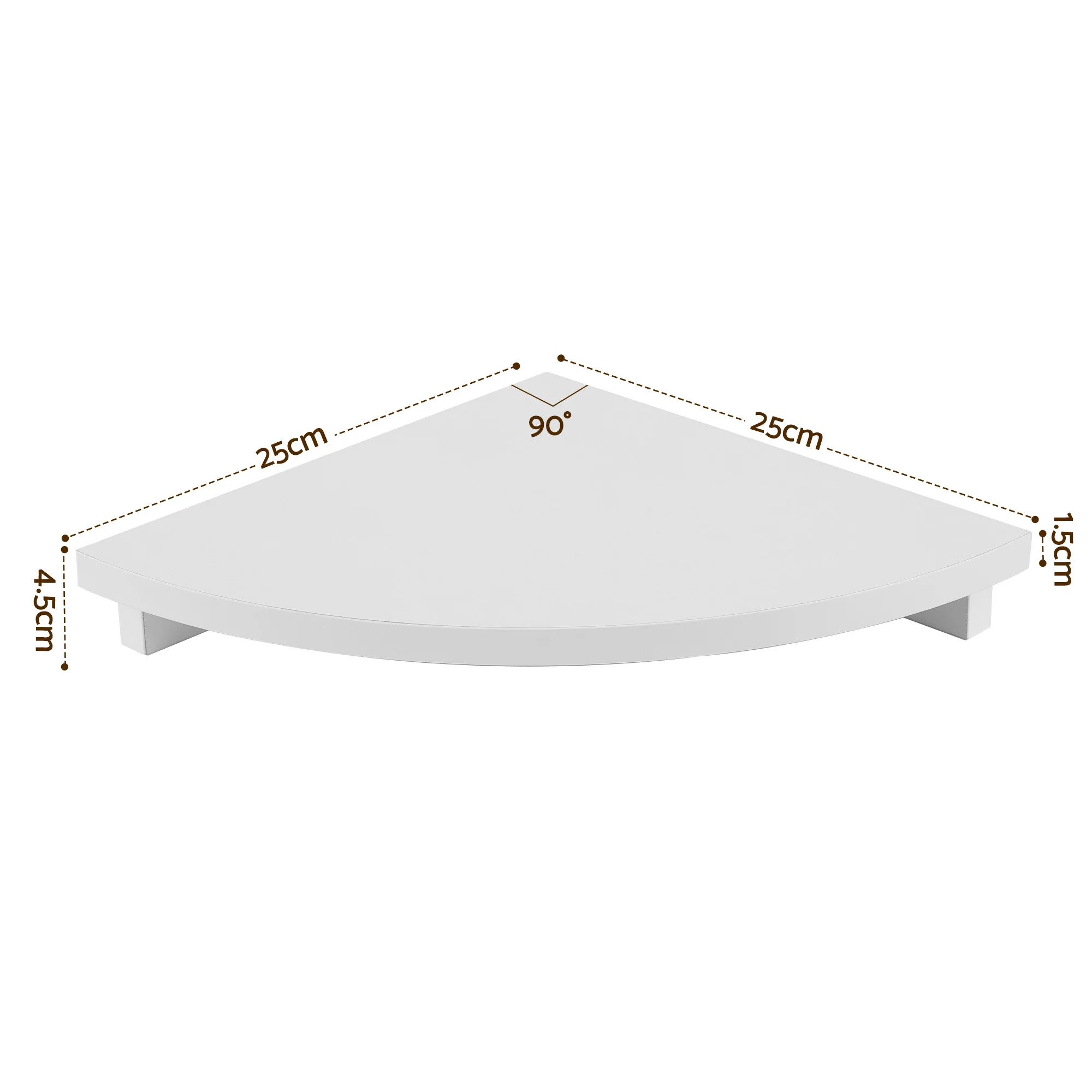 Artiss Corner Floating Wall Shelf Wall Mounted Display Rack Round Edge White 1pc - Image 3