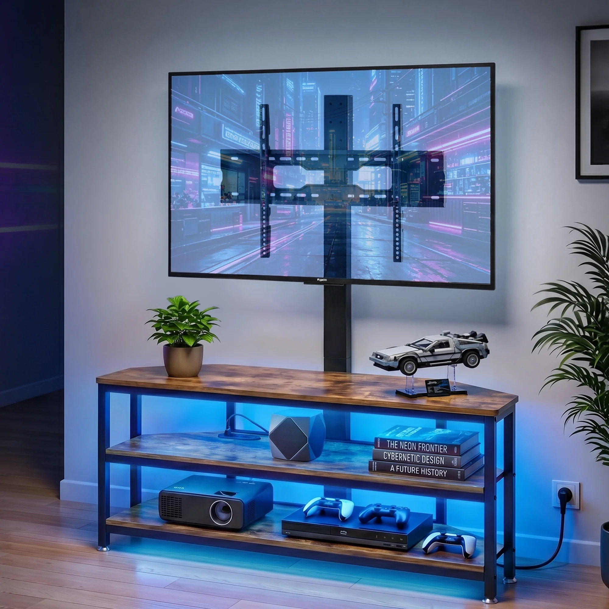 Artiss Corner TV Stand 32-70 w/ Mount LED Lights & Power Outlet Space Saving