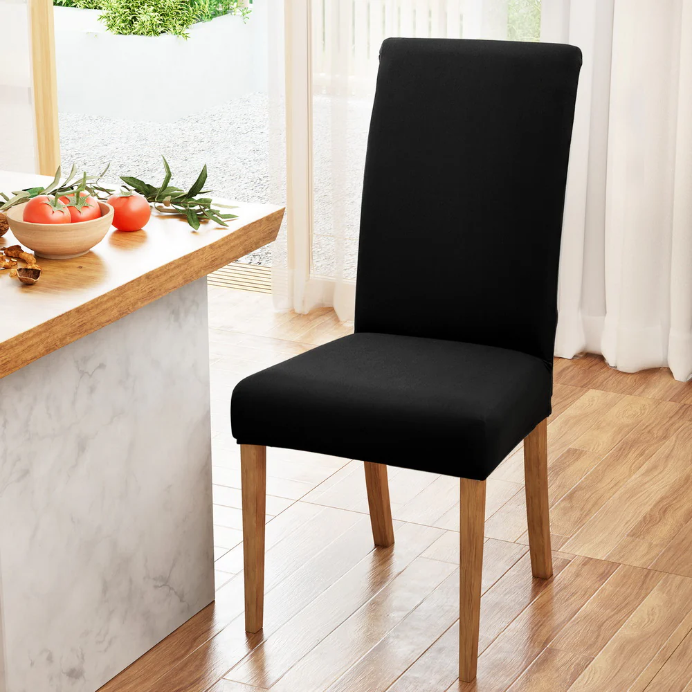 Artiss Dining Chair Covers 6x Slipcovers Spandex Stretch Banquet Wedding Black - Image 7