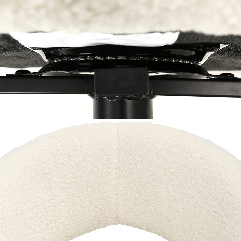 Artiss Dining Chairs Set of 2 Sherpa Boucle Swivel Base - Image 3