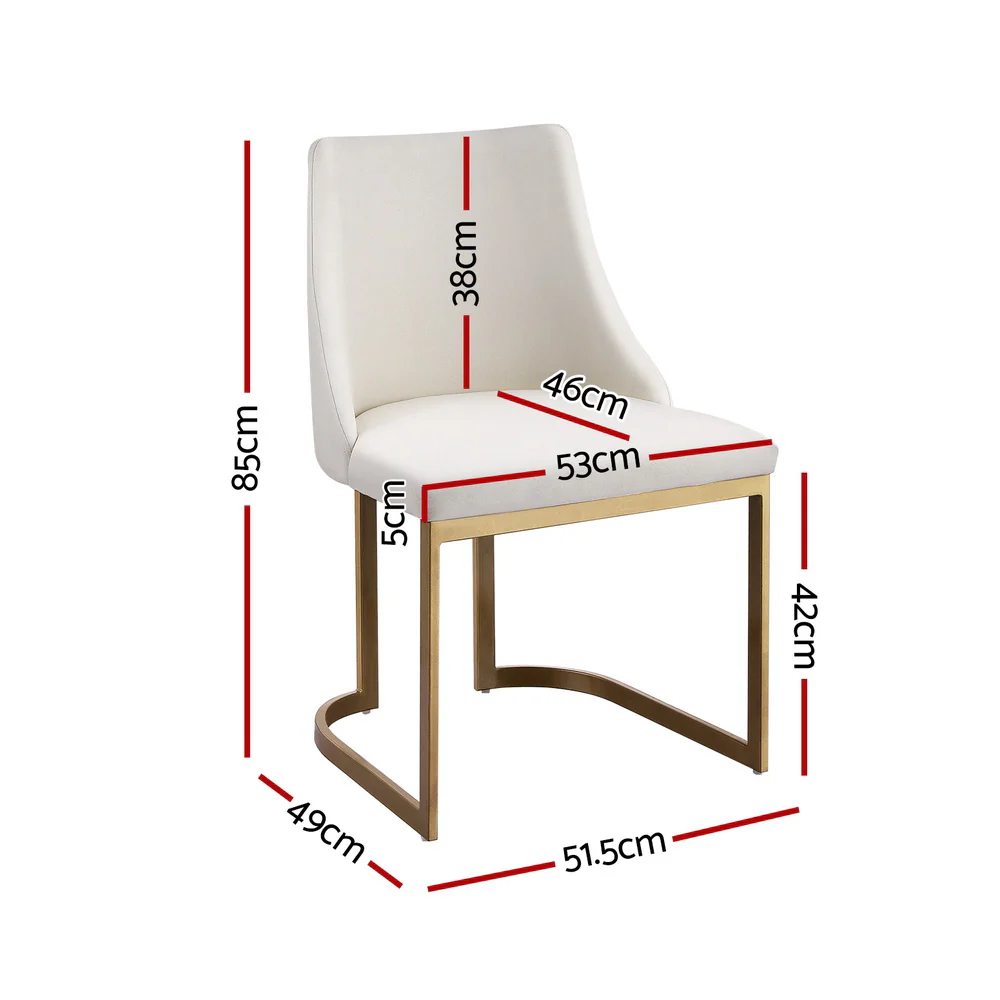 Artiss Dining Chairs Set of 2 Linen Fabric Frame Beige - Image 2
