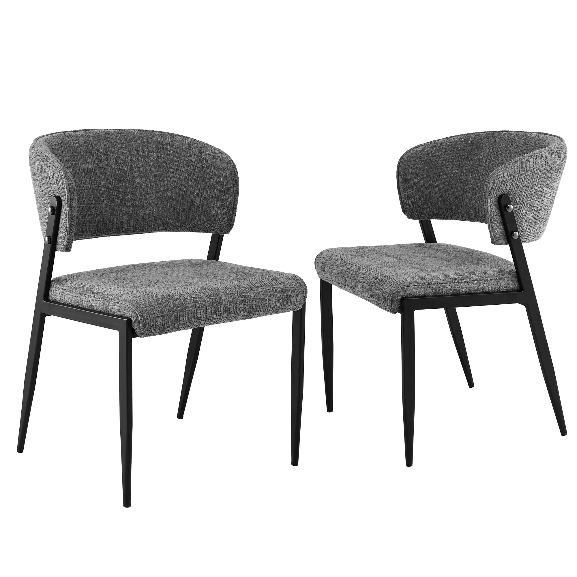 Artiss Dining Chairs Set of 2 Linen Fabric Soft Upholstered Chairs Grey - Image 2