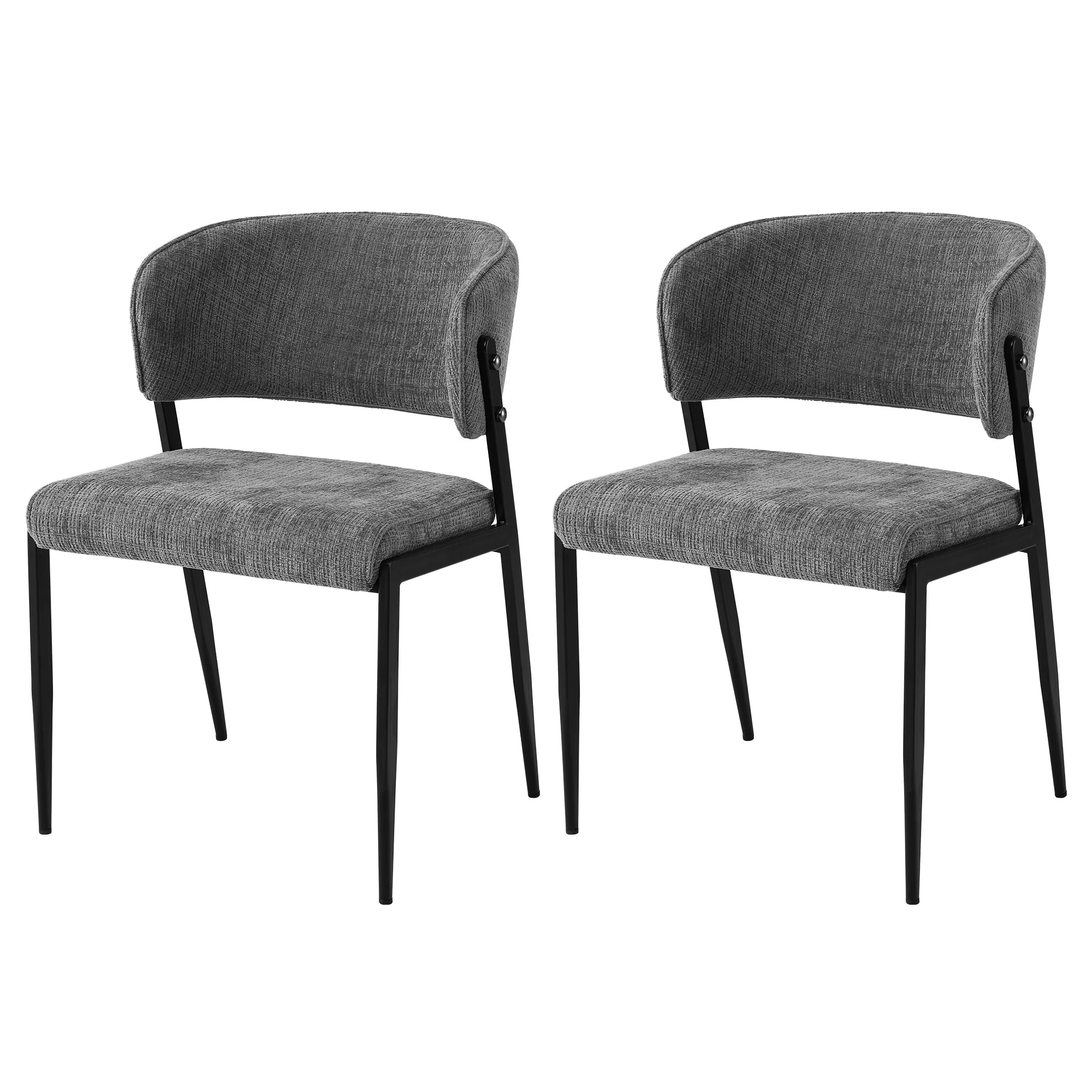 Artiss Dining Chairs Set of 2 Linen Fabric Soft Upholstered Chairs Grey - Image 4