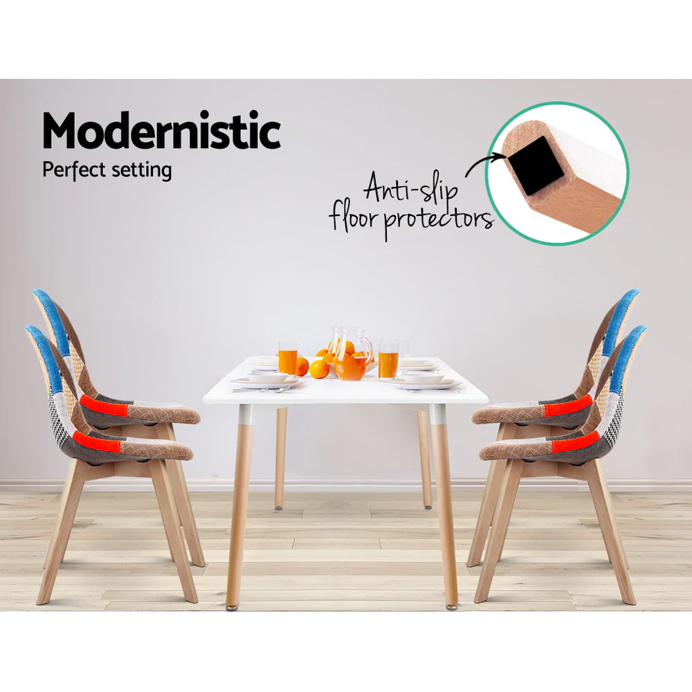 Artiss Dining Chairs Set of 4 Fabric Retro Style - Image 3