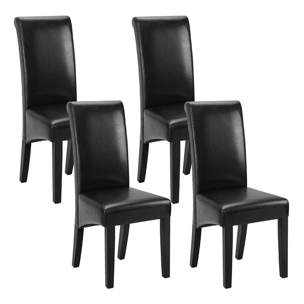 Artiss Dining Chairs Set of 4 Leather Parsons Chair Black