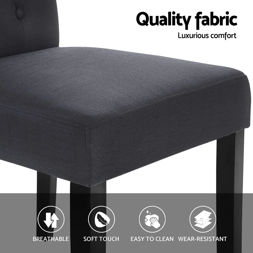 Artiss Dining Chairs Set of 4 Linen Parsons Chair Dark Grey - Image 6
