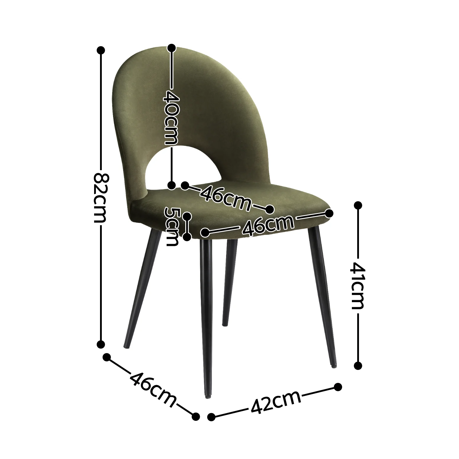 Artiss Dining Chairs Set of 6 Velvet Hollow Green - Image 3