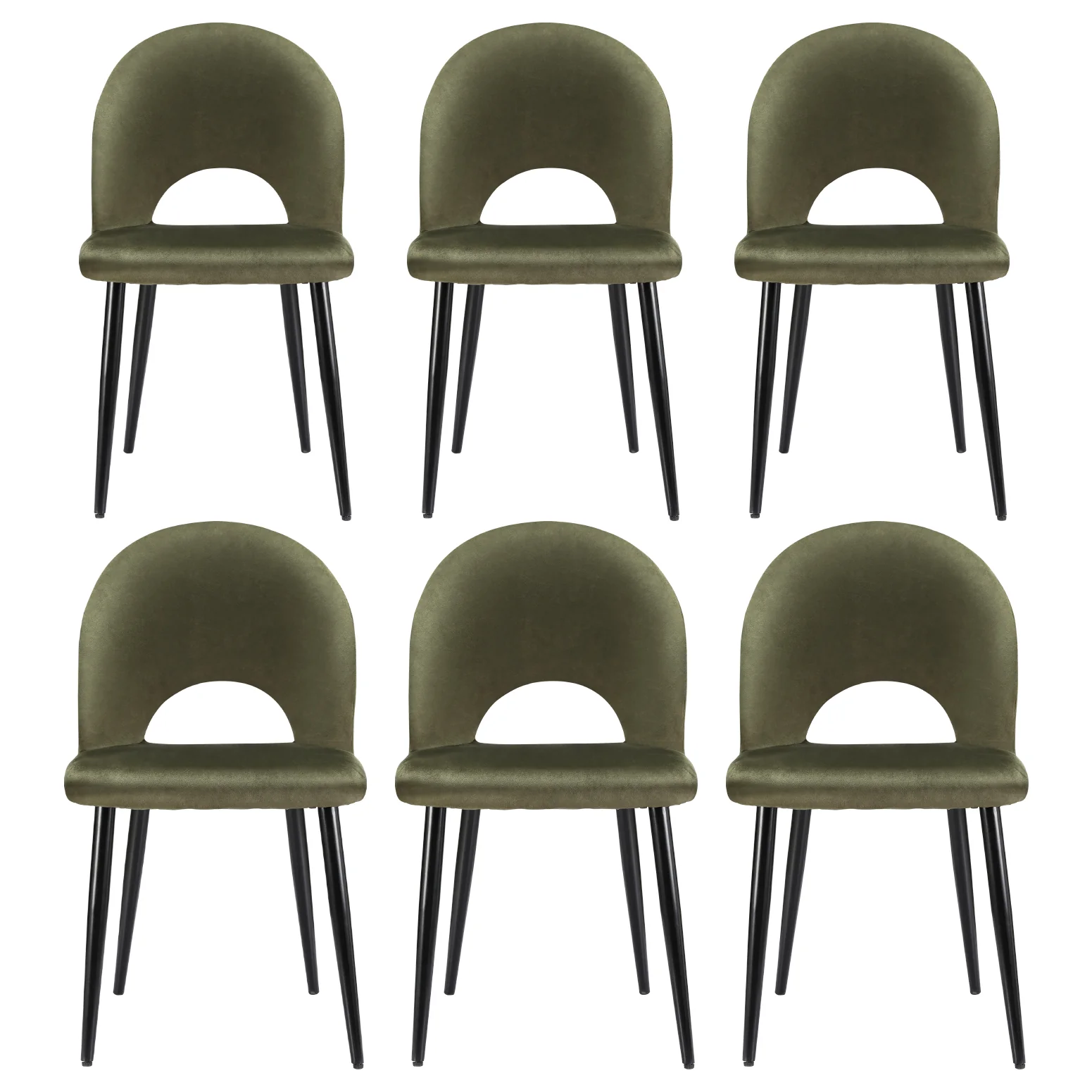 Artiss Dining Chairs Set of 6 Velvet Hollow Green - Image 4