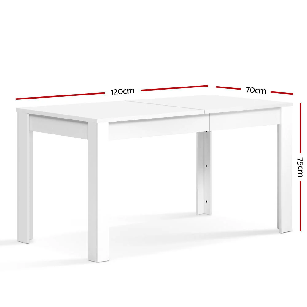 Artiss Dining Table Rectangular 4 Seater 120CM White Natu - Image 7