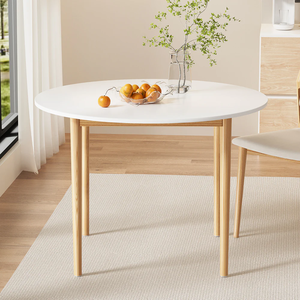 Artiss Dining Table Round White 108CM Diameter Demi - Image 5