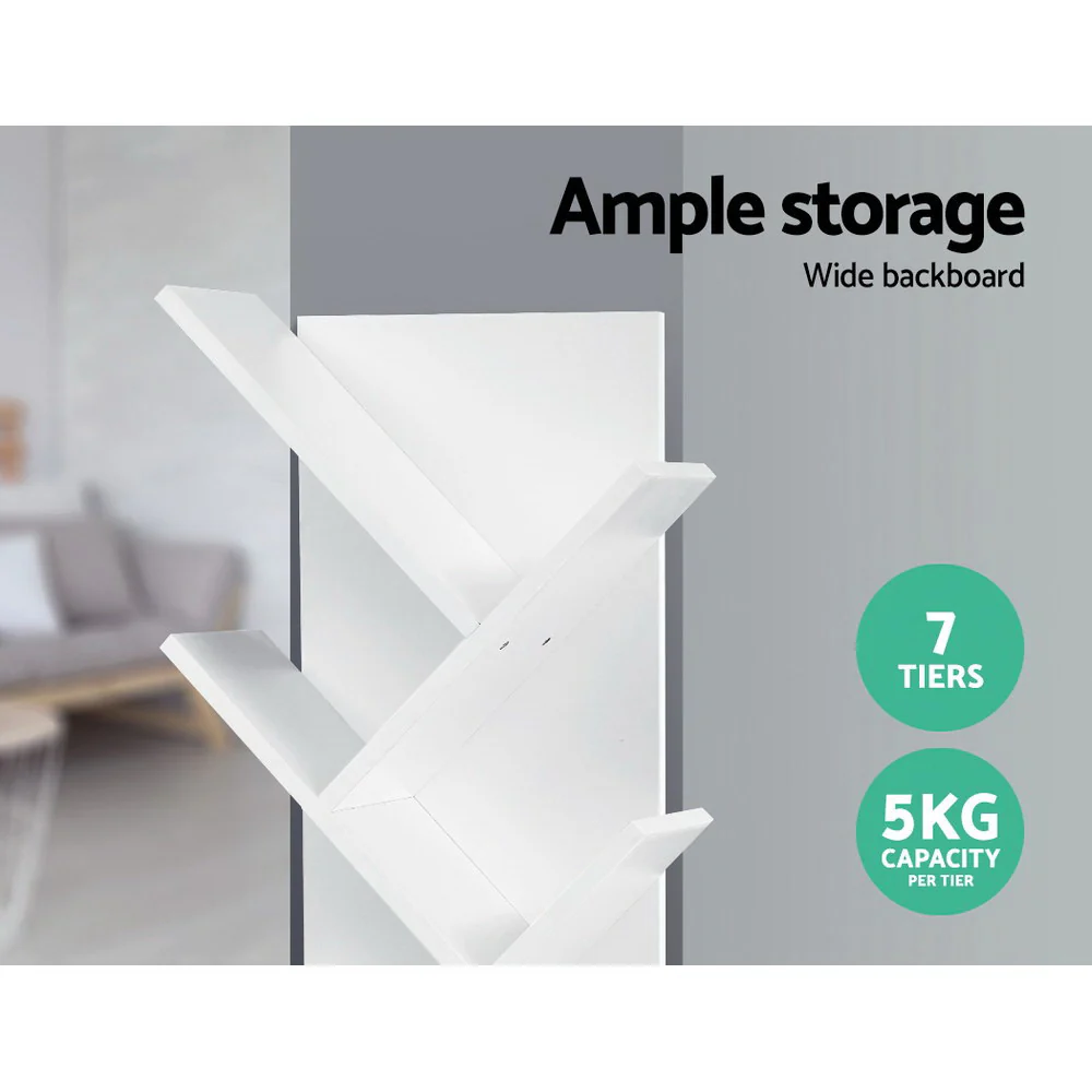 Artiss Tree Bookshelf 7 Tiers - ECHO White - Image 6