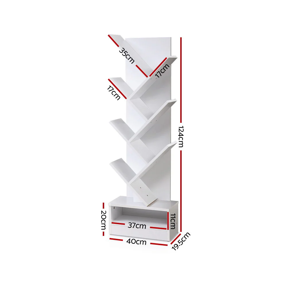 Artiss Tree Bookshelf 7 Tiers - ECHO White - Image 8