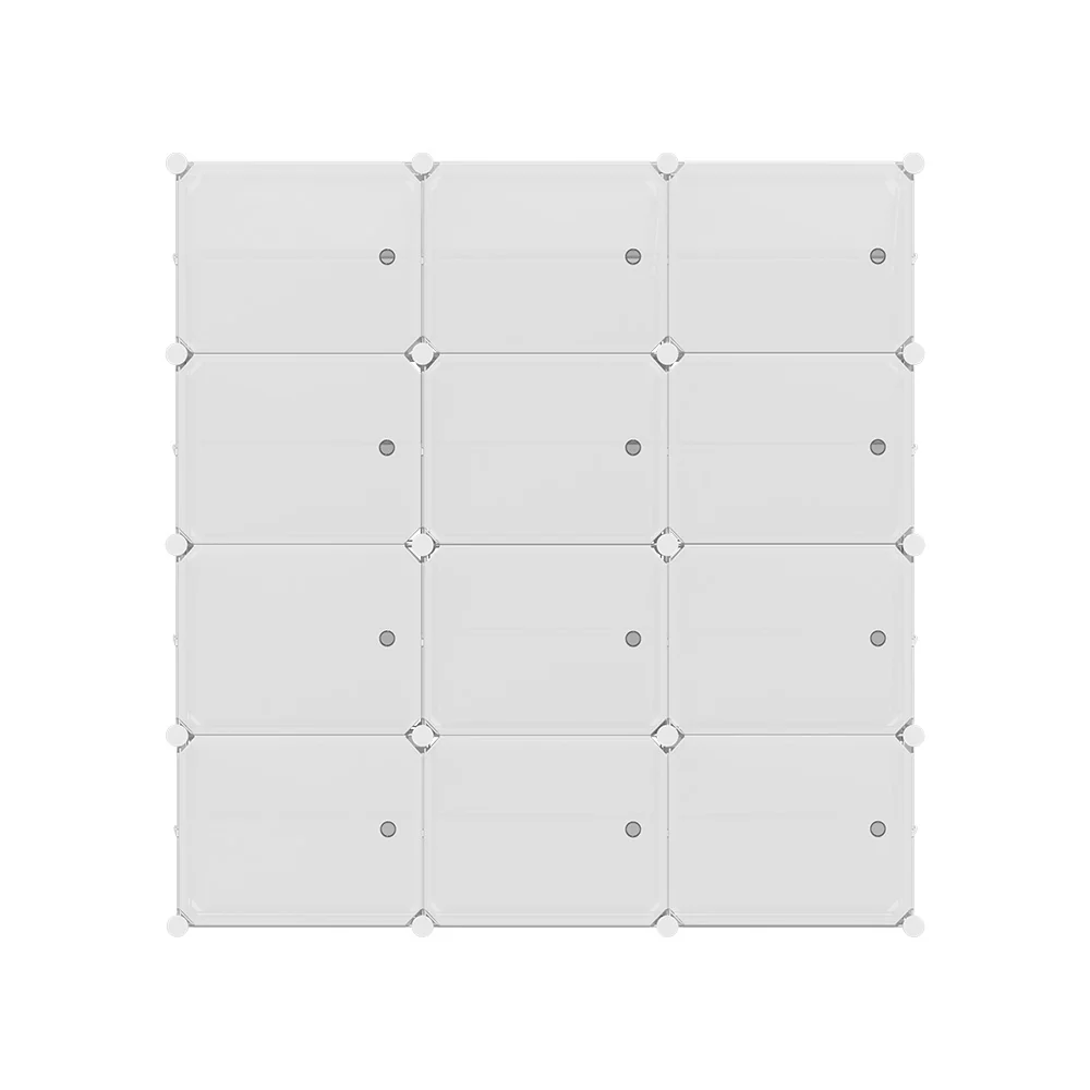 Artiss Shoe Box DIY Set of 12 Storage Cube Stackable White - Image 4