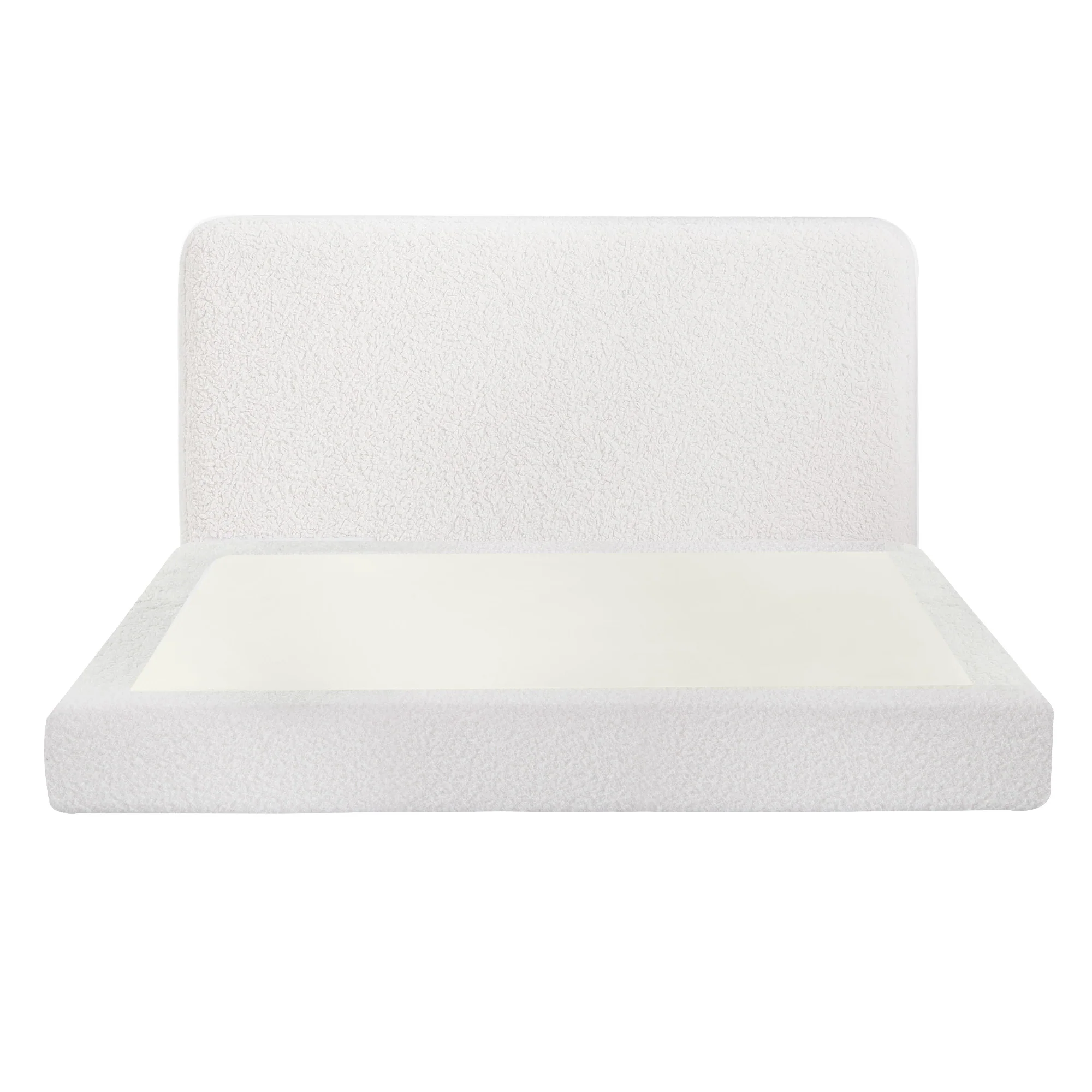 Artiss Double Bed Frame Boucle Fabric Vacuum Compressed Beds Removable Washable Cover - Image 4