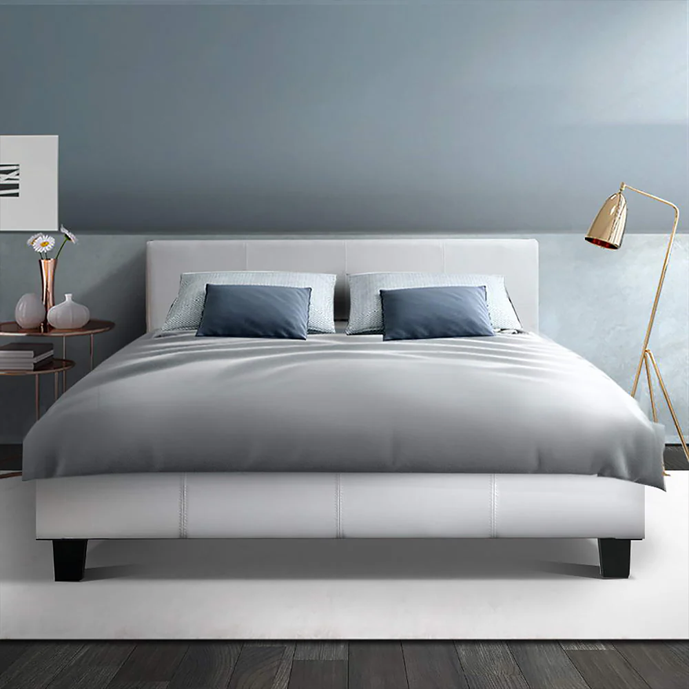 Artiss Bed Frame Double Size White NEO - Image 8