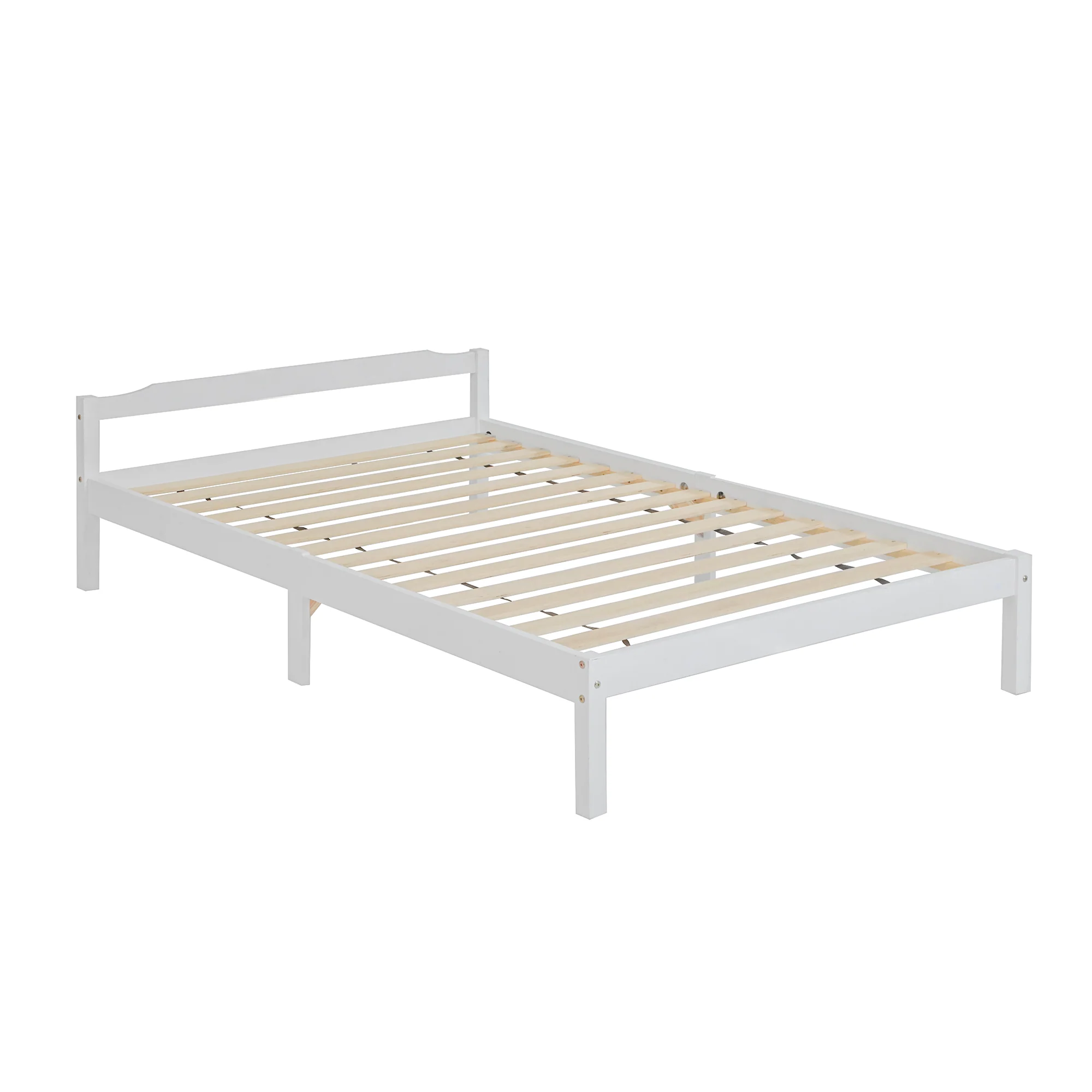 Artiss Bed Frame Double Size Wooden White LEXI - Image 2