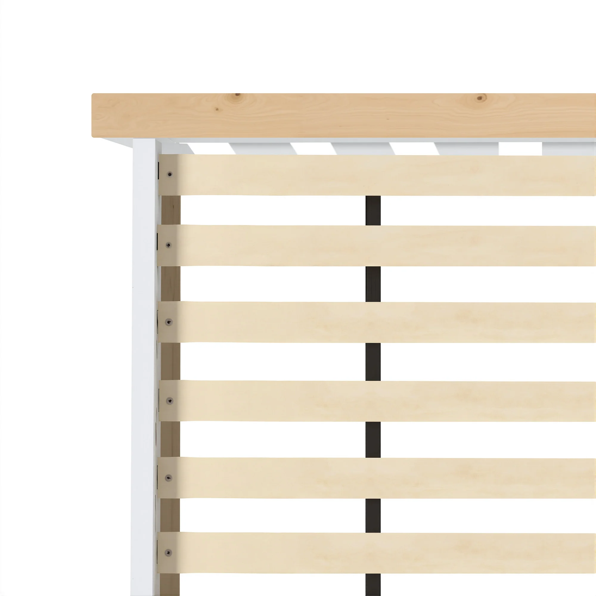 Artiss Bed Frame Double Size Wooden White PONY - Image 6