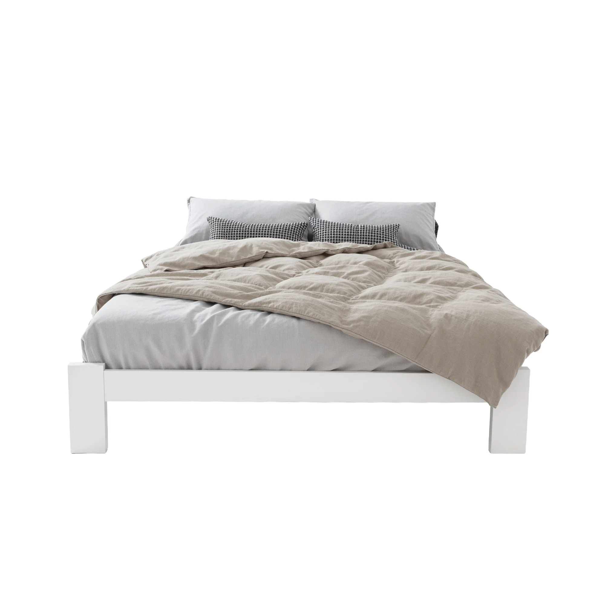 Artiss Bed Frame Double Size Wooden White JADE - Image 4
