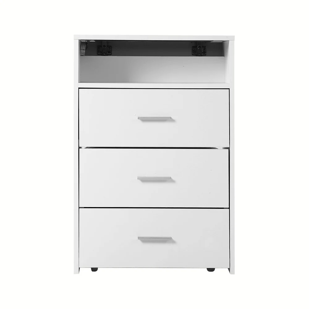 Artiss 2-in-1 Dressing Table Stool Set Bedside Table White - Image 4