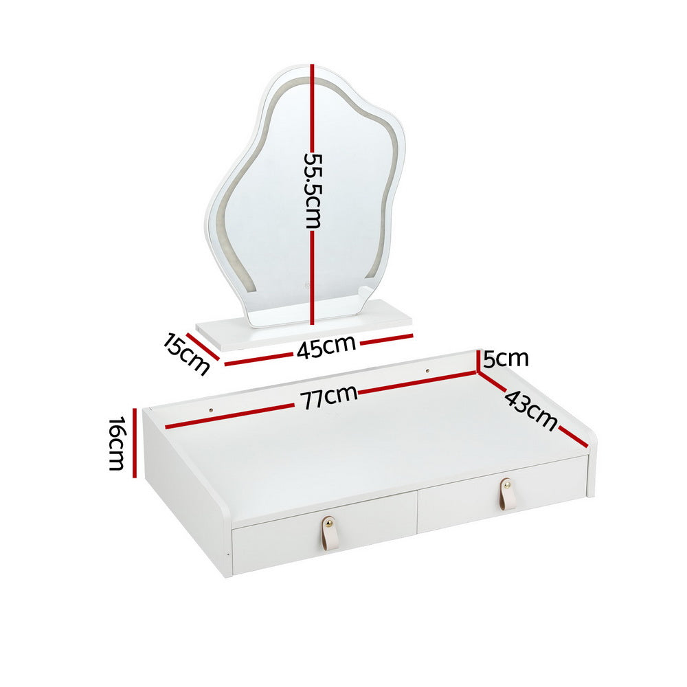 Artiss Dressing Table Floating LED White Daphne - Image 2