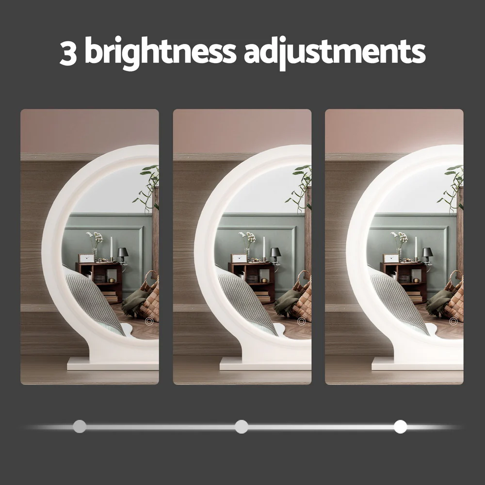 Artiss Dressing Table Set Stool LED Mirror Pine - Image 6