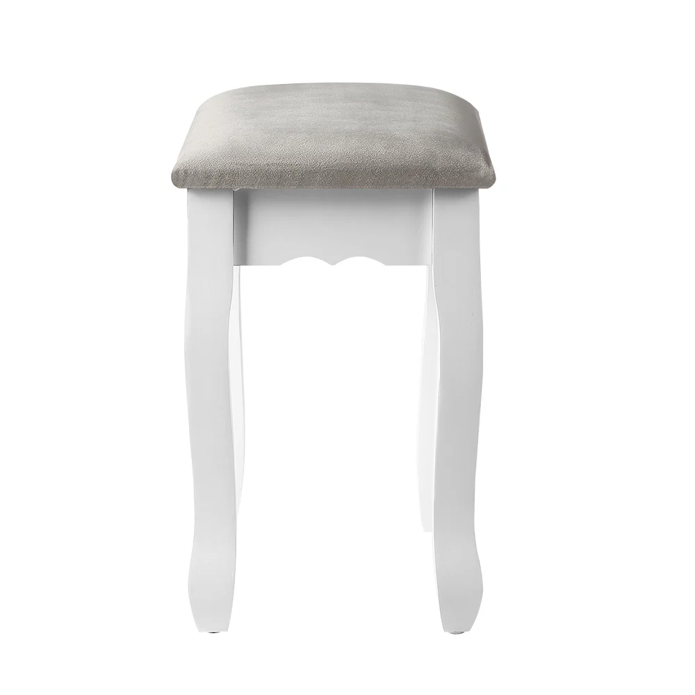 Artiss Dressing Table Stool Velvet Grey - Image 4