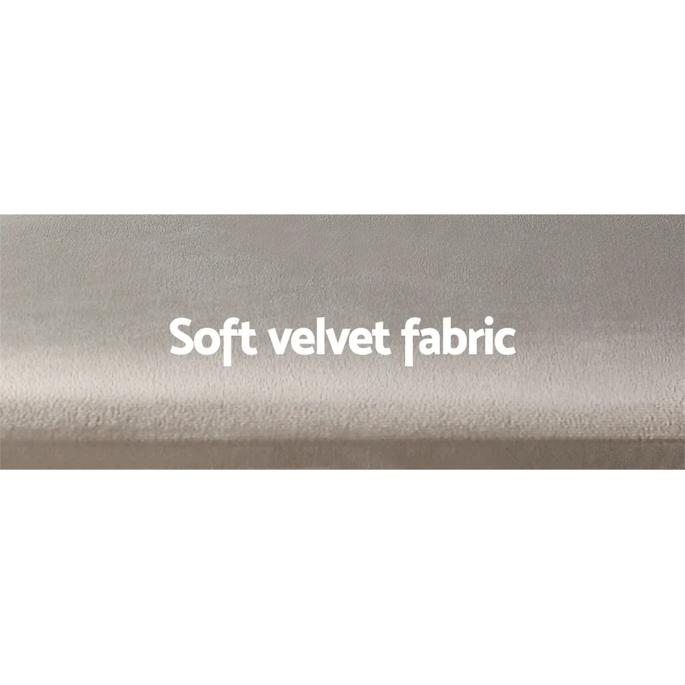Artiss Dressing Table Stool Velvet Grey - Image 6