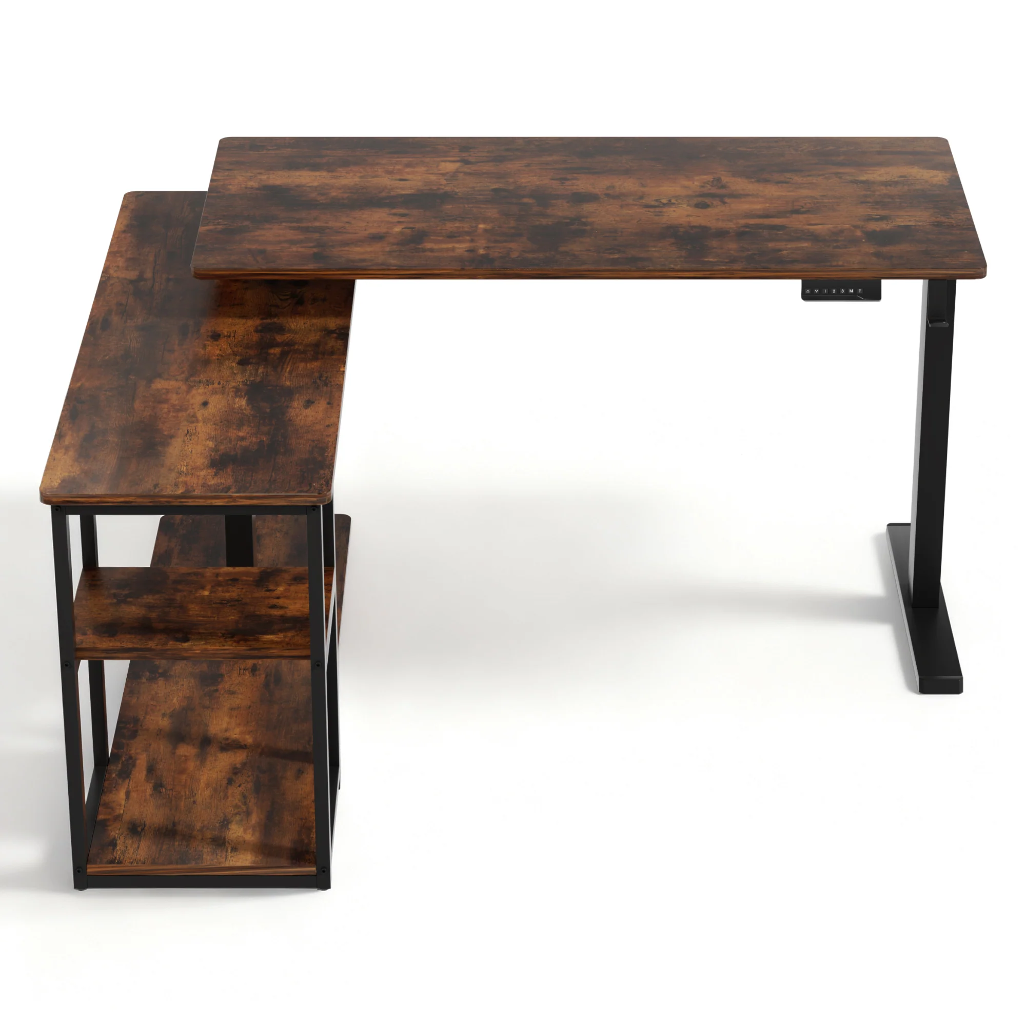 Artiss Electric Standing Desk Adjustable Motorised 120CM L Shaped Rustic Brown - Image 3