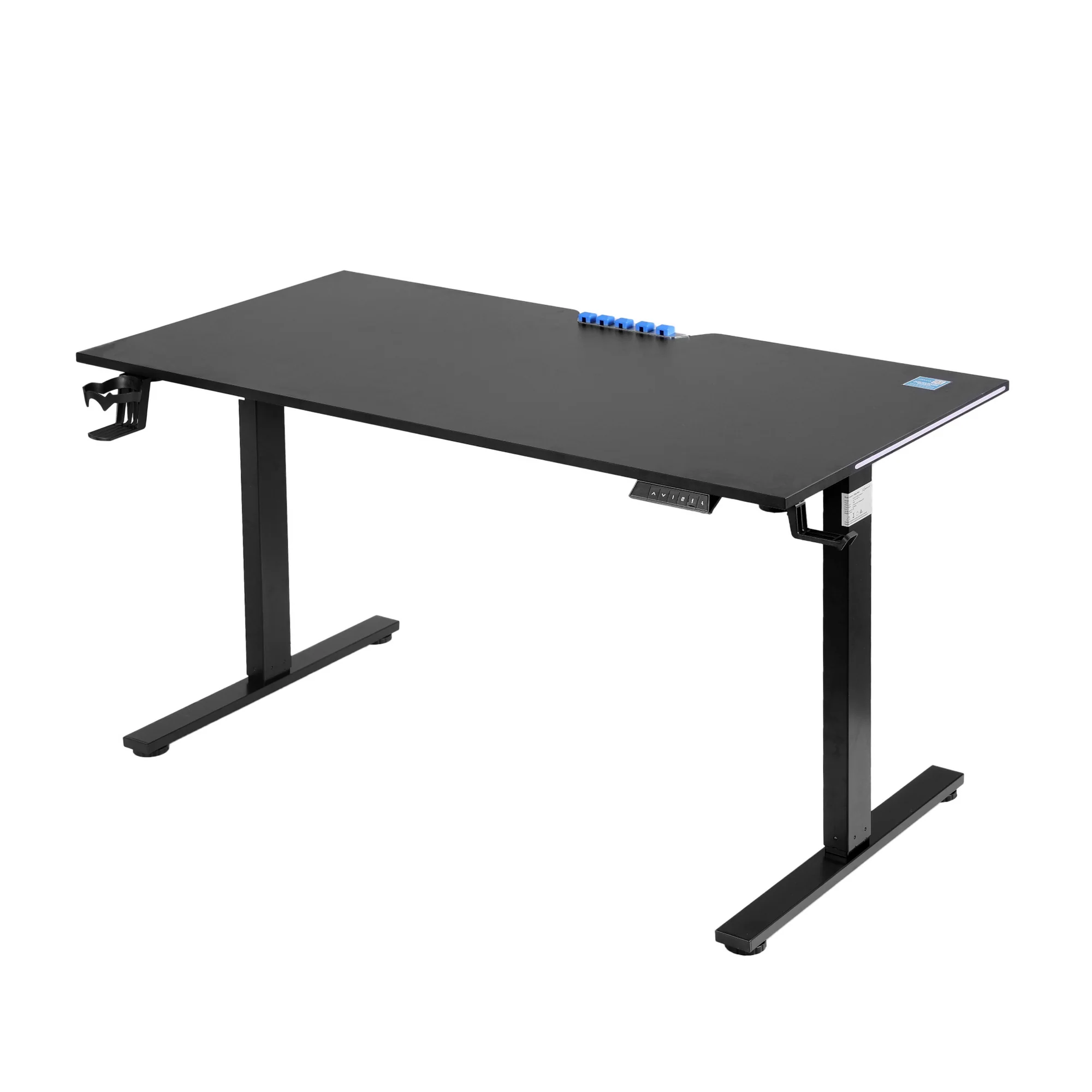 Artiss Electric Standing Desk, Gaming Desk RGB LED, Ergonomic Sit Stand Desk with Height Adjustable and Smart Memory Preset, Computer Workstations for Home & Office, Black, 140cm