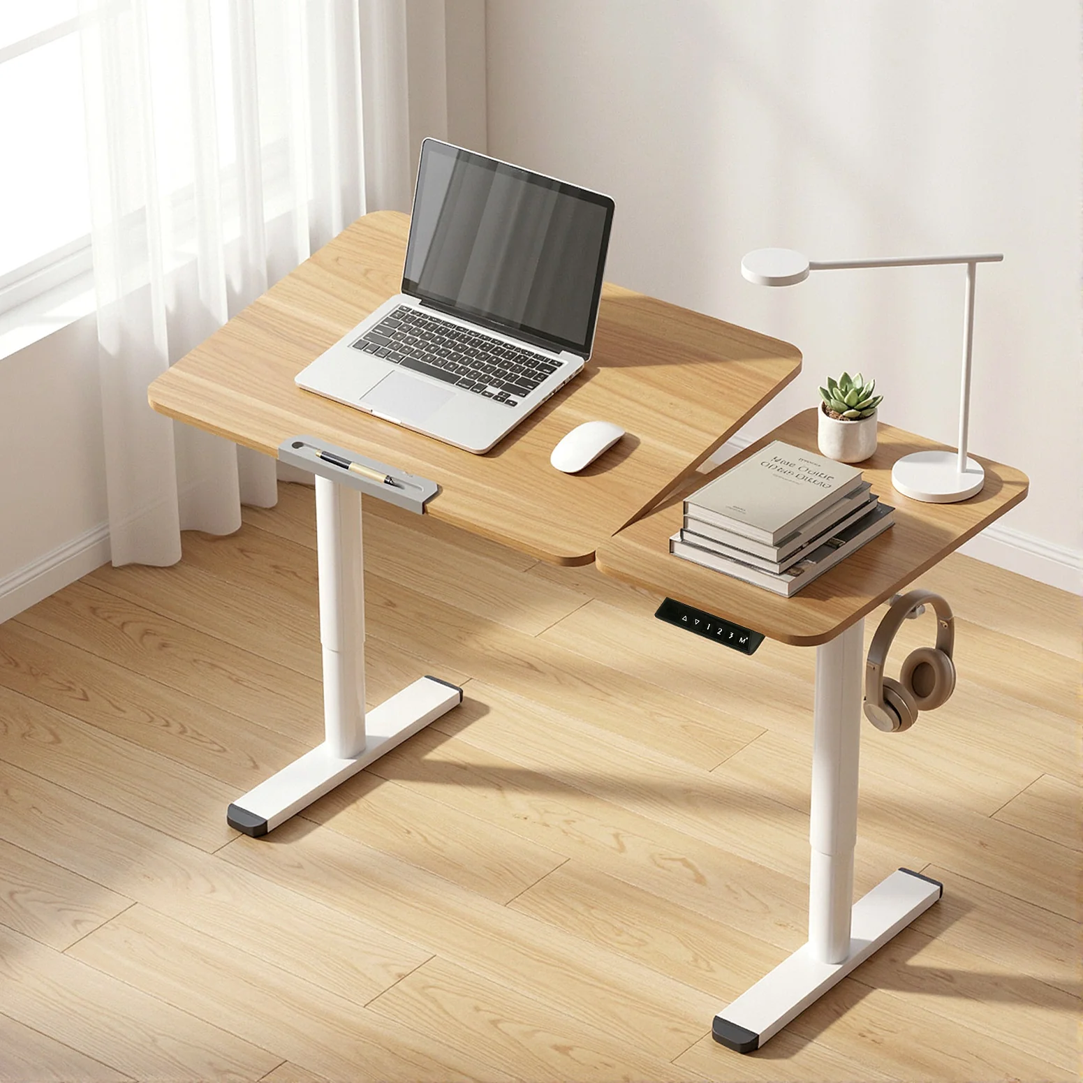 Artiss Electric Standing Desk Height Adjustable Sit Stand Desk Tilting Top - Image 9