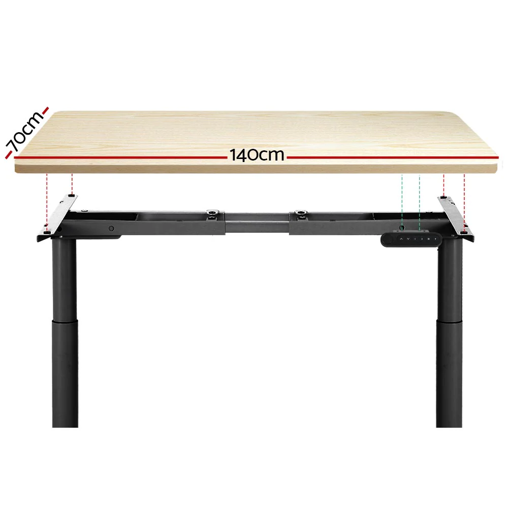 Artiss Standing Desk Motorised Electric Dual Motor White Oak 140CM - Image 3
