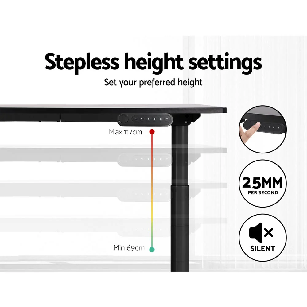 Artiss Standing Desk Motorised Electric Dual Motor Black 120CM - Image 5