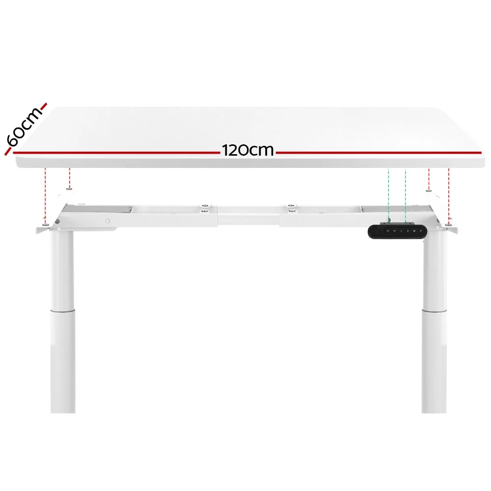 Artiss Standing Desk Motorised Electric Dual Motor 120CM White - Image 3