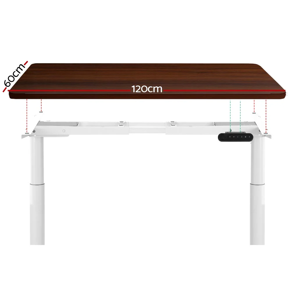 Artiss Standing Desk Motorised Electric Dual Motor 120CM Walnut - Image 3