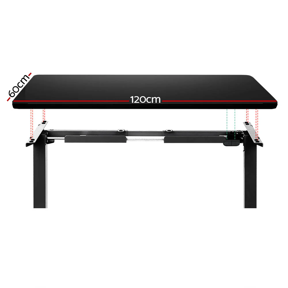Artiss Standing Desk Motorised Black 120CM - Image 3
