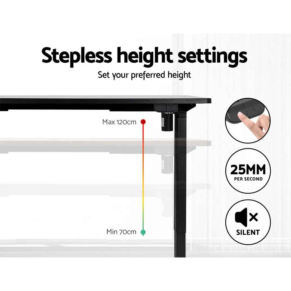 Artiss Standing Desk Motorised Black 120CM - Image 4