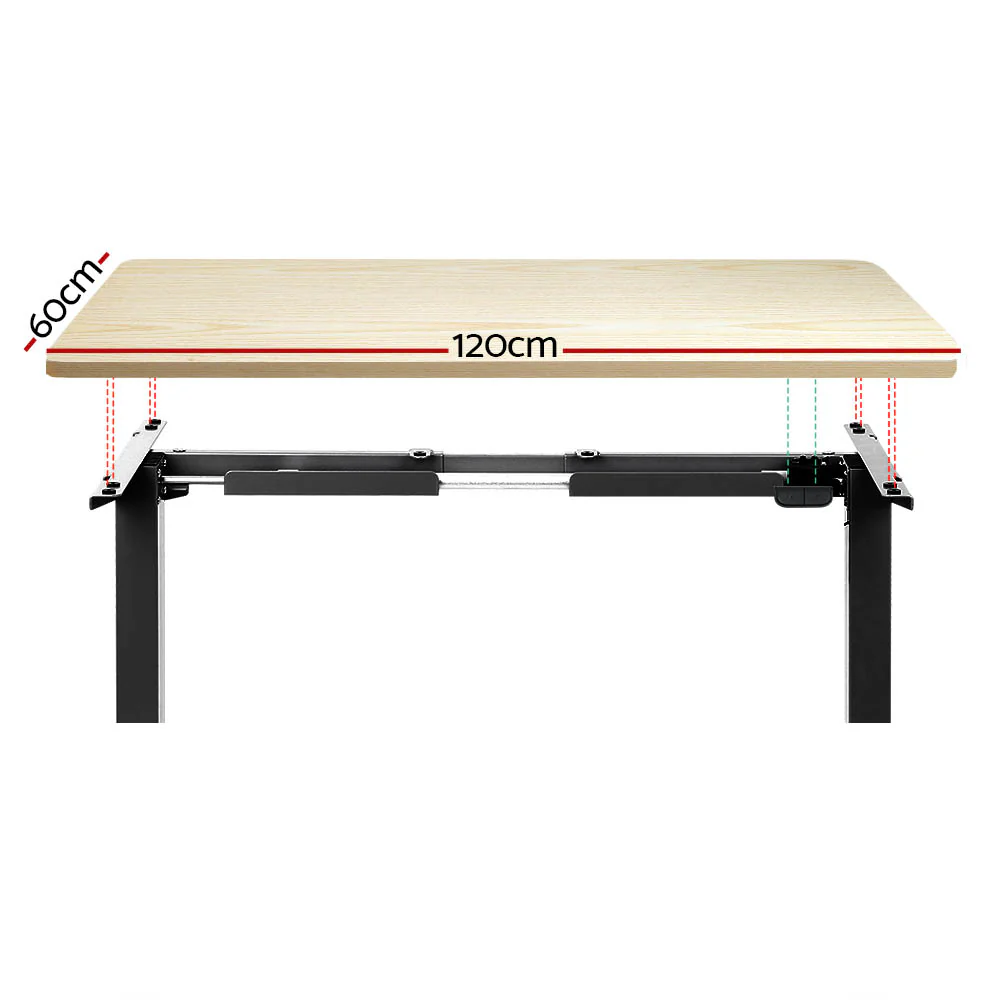 Artiss Standing Desk Motorised White Oak 120CM - Image 3