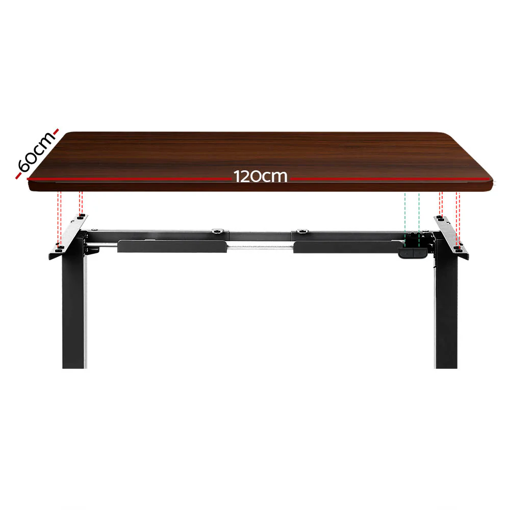 Artiss Standing Desk Motorised Walnut 120CM - Image 3