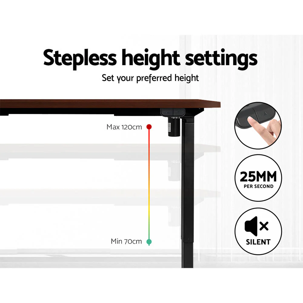 Artiss Standing Desk Motorised Walnut 120CM - Image 4