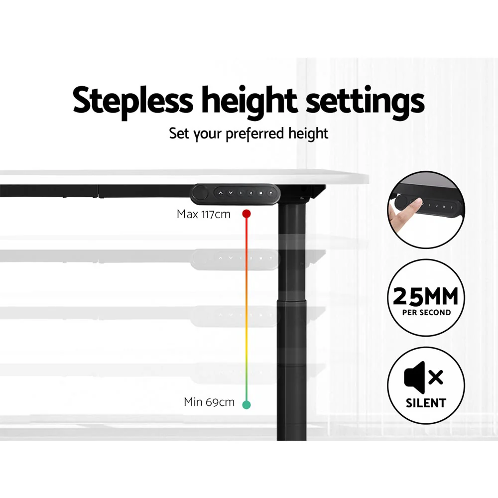 Artiss Standing Desk Motorised Electric Dual Motor White 120CM - Image 5