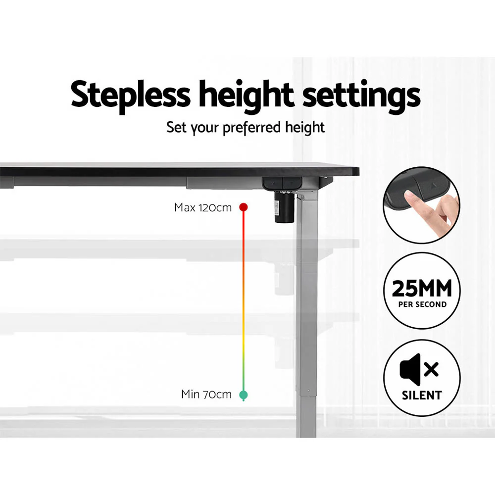 Artiss Standing Desk Motorised 120CM Black - Image 5