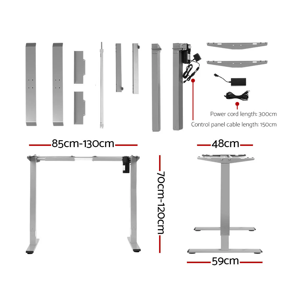 Artiss Standing Desk Motorised 120CM White Oak - Image 2