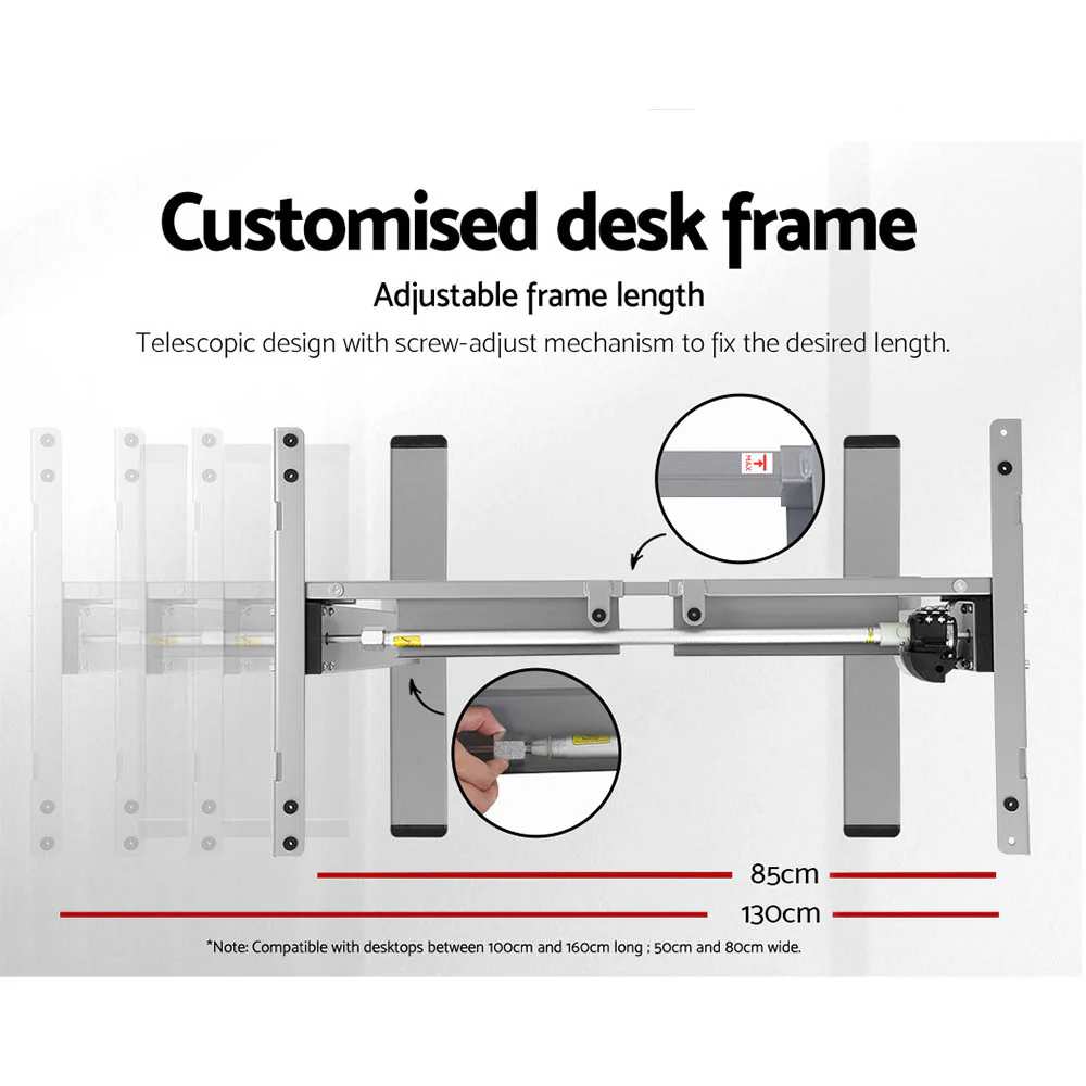 Artiss Standing Desk Motorised 120CM White Oak - Image 6