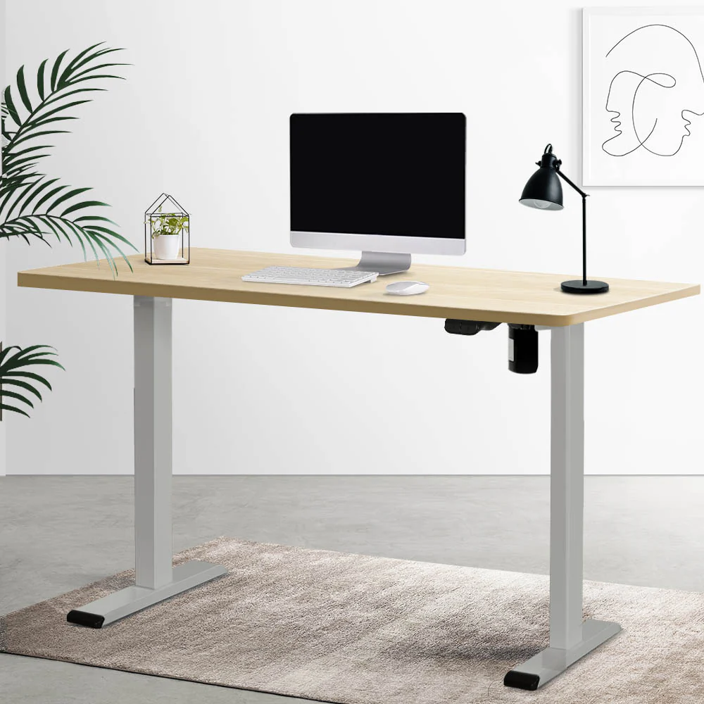 Artiss Standing Desk Motorised 120CM White Oak - Image 8