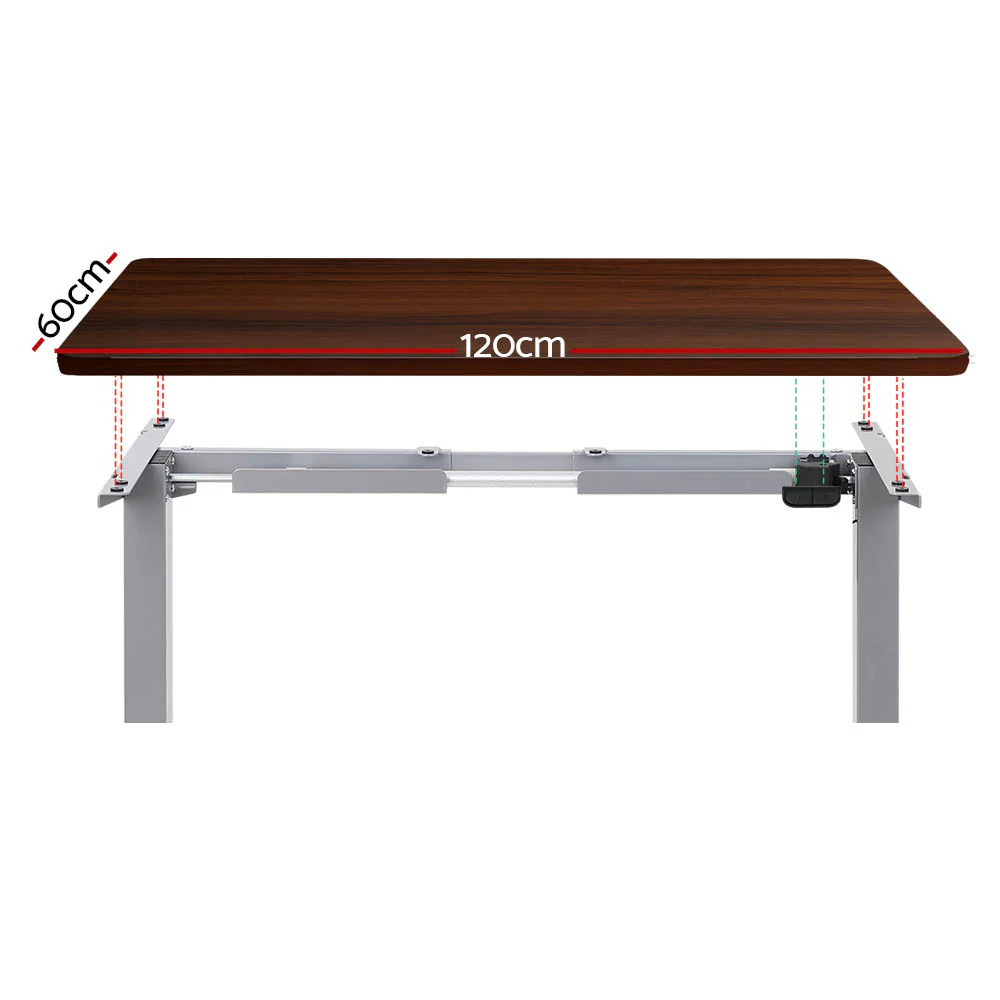 Artiss Standing Desk Motorised 120CM Walnut - Image 3