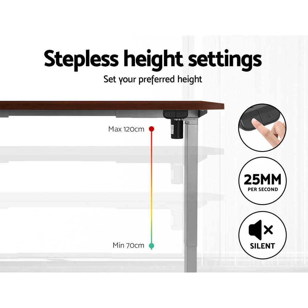 Artiss Standing Desk Motorised 120CM Walnut - Image 5