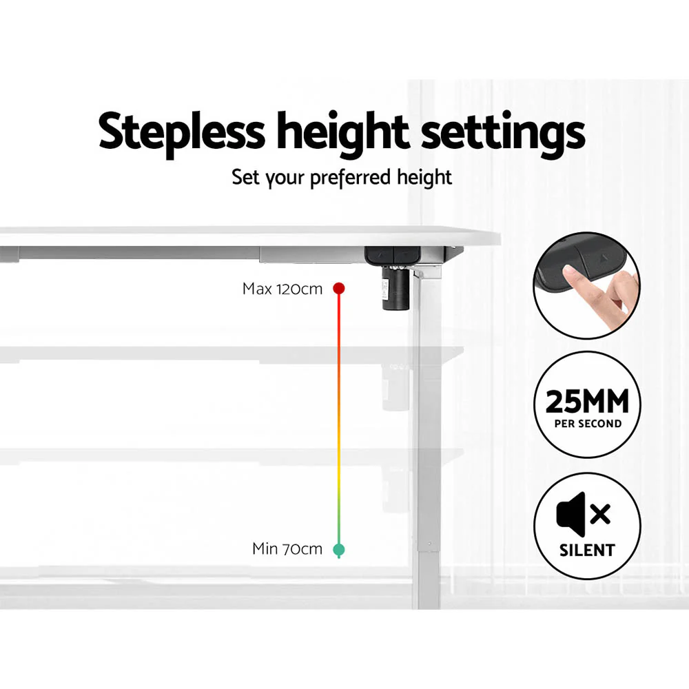 Artiss Standing Desk Motorised Sit Stand Desks White 120CM - Image 5