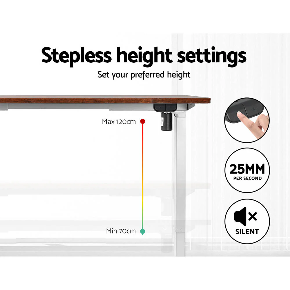 Artiss Standing Desk Motorised Sit Stand Desks Rustic Brown 120CM - Image 5