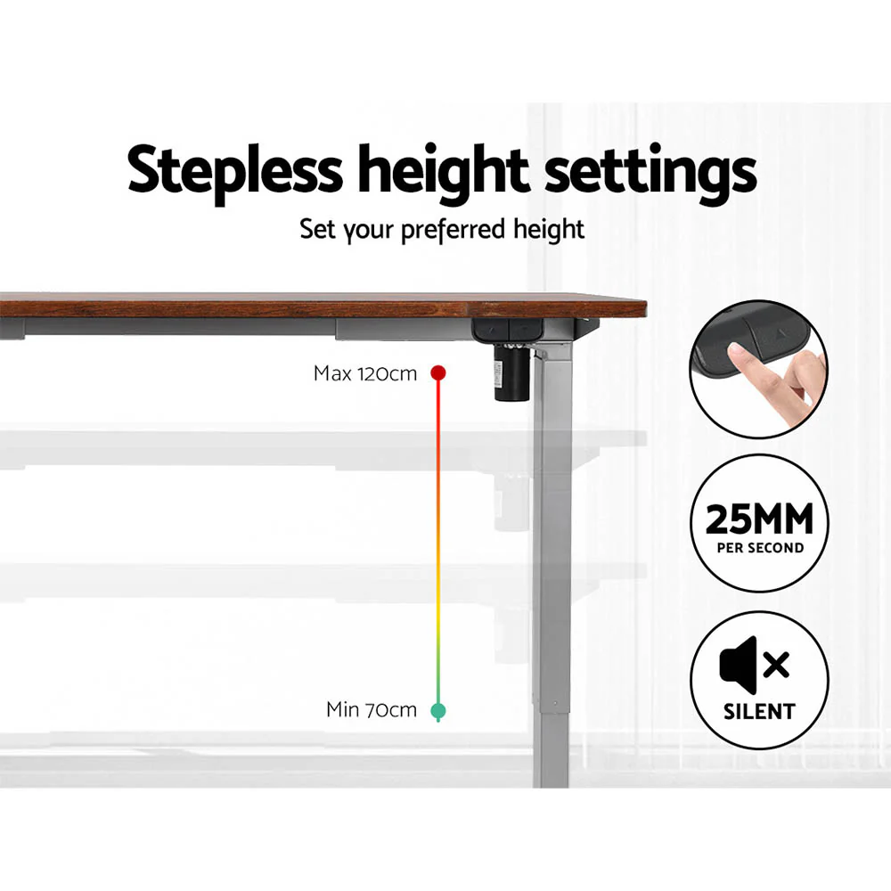 Artiss Standing Desk Motorised 140CM Rustic Brown - Image 5