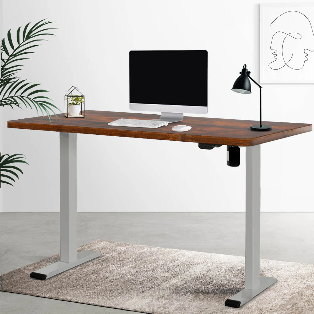 Artiss Standing Desk Motorised 140CM Rustic Brown - Image 8